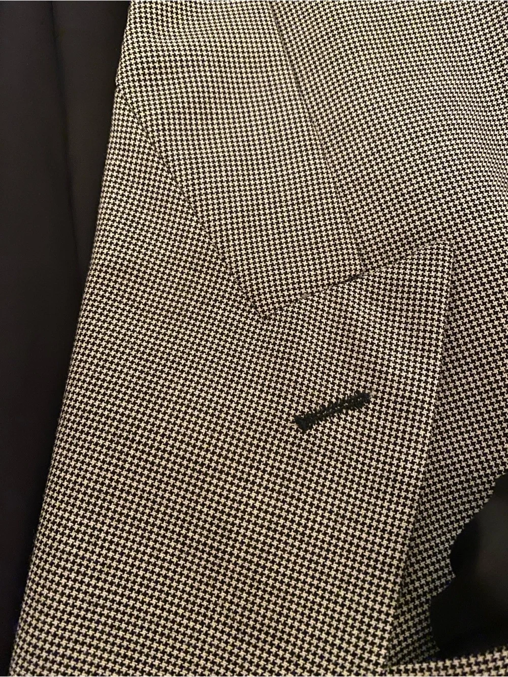 Vintage 90s Double-Breasted Gray Men's Suit Jacket & Trousers houndstooth 42R